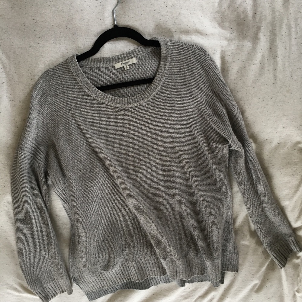 Madewell Grey Crew Neck Pullover Sweater